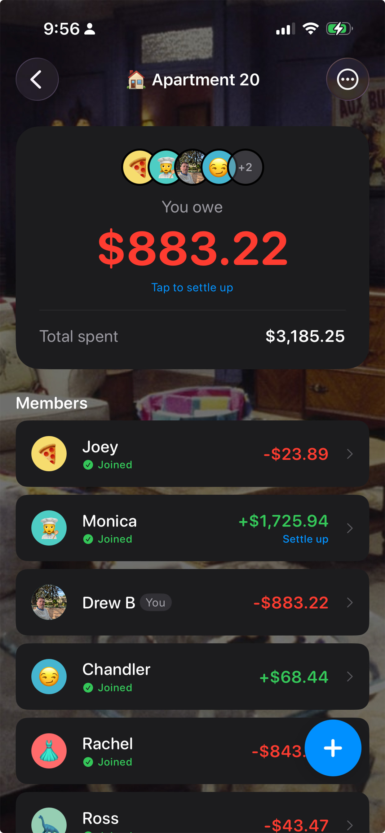 Group balances and details in SplitBear